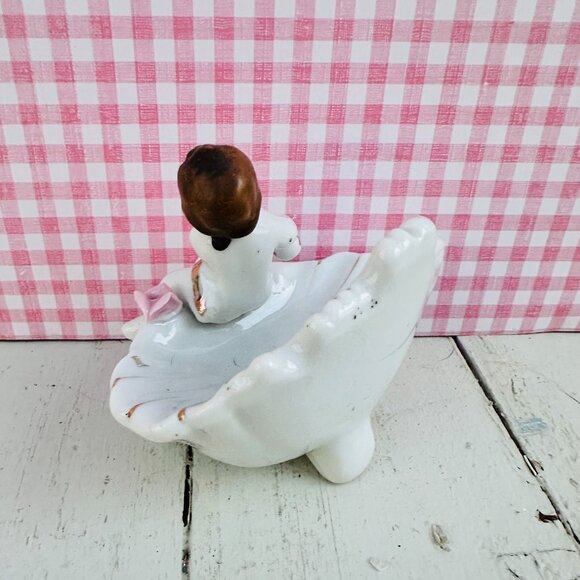 Vintage Cherub Jewelry Dish Angel Figurine Vintage Valentine's Day Decor - Picture 6 of 11